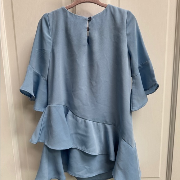 GB Girls 3T Light Blue 3/4 Sleeve Flowy Blouse - Picture 7 of 7